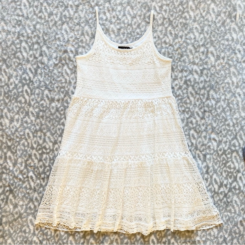 Crystal Doll Girls Lace Dress Ivory Size L